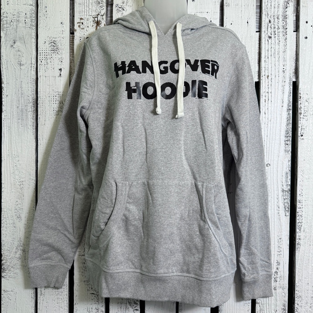 Hangover Hoodie Recover Sweatshirt‎ Grunge Size Medium Gray Oversize Fit Comfort